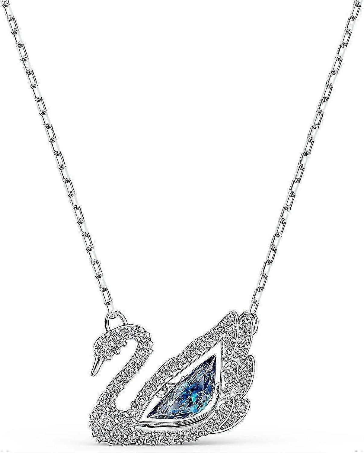 Blue Swan Necklace | Elegant Crystal Swan Pendant for Women 🦢💙