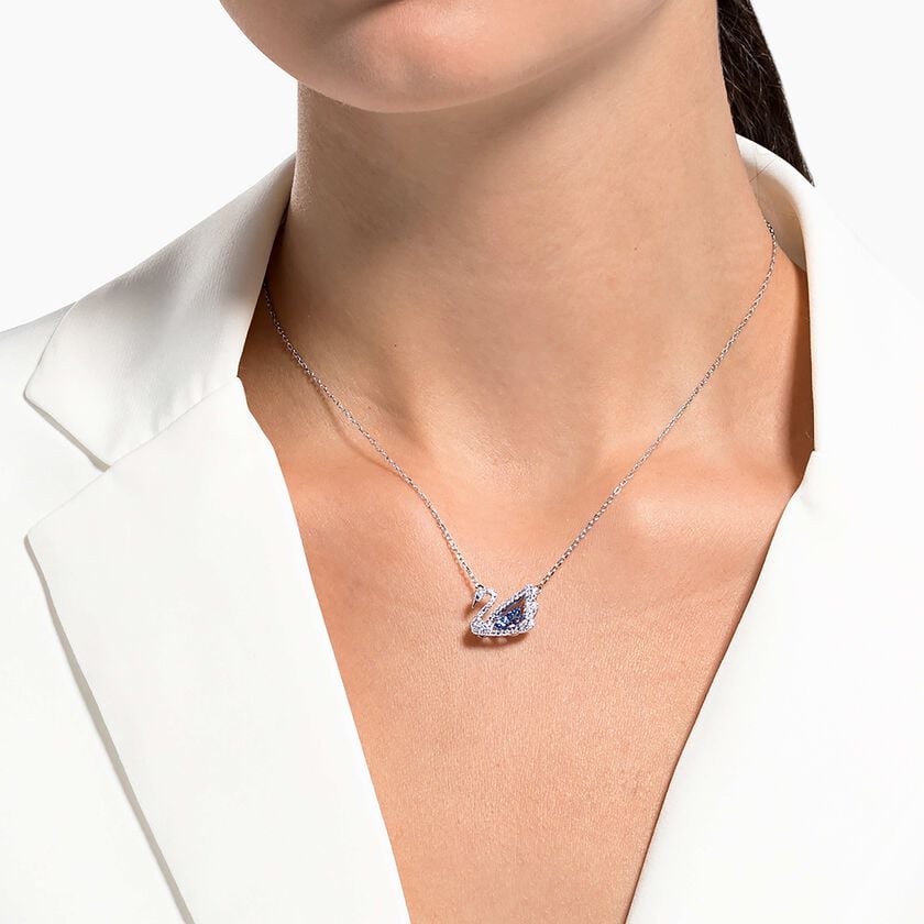 Blue Swan Necklace | Elegant Crystal Swan Pendant for Women 🦢💙