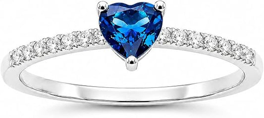 Crytal Blue Heart Ring For Women
