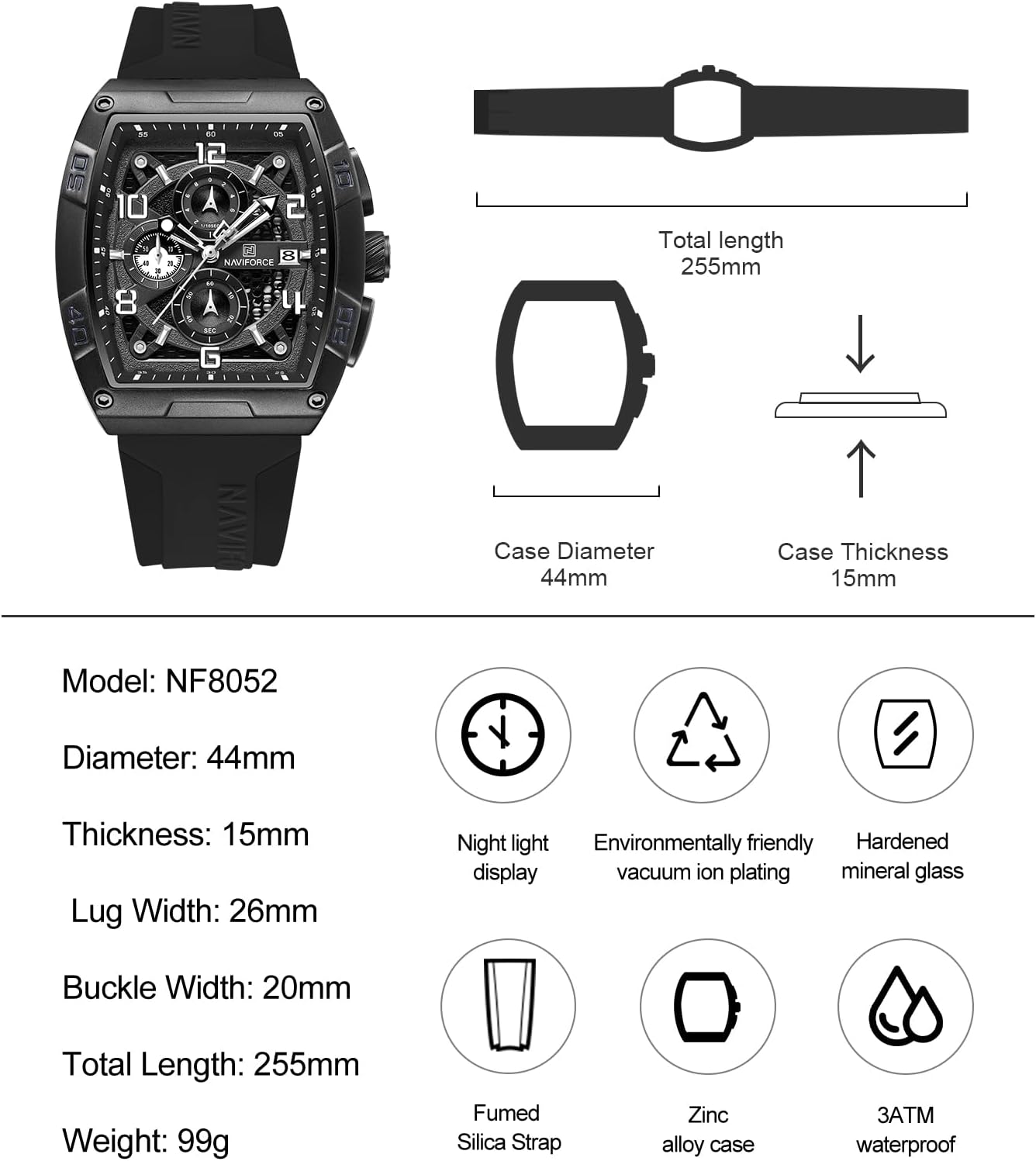 Black Navi Force Watch for Men