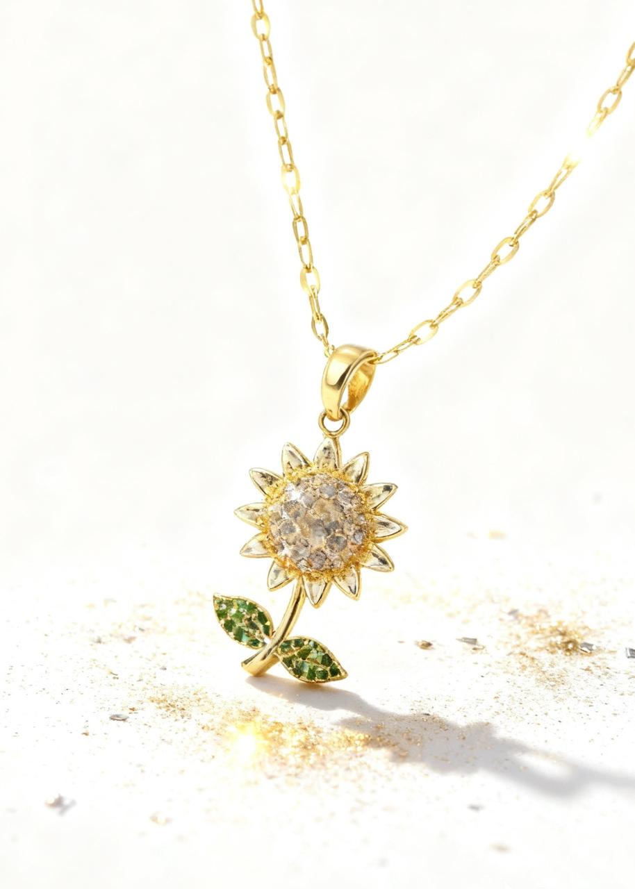 Rising Sunflower Pendant "Adjustable Chain"