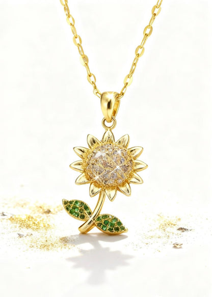 Rising Sunflower Pendant "Adjustable Chain"