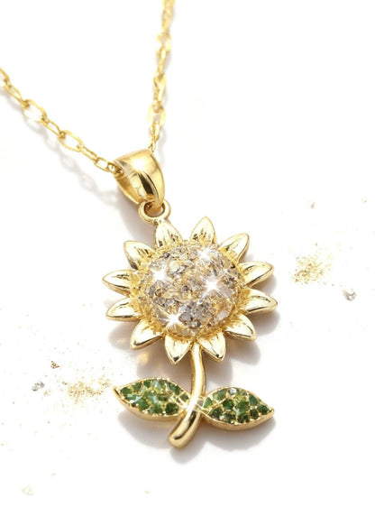 Rising Sunflower Pendant "Adjustable Chain"